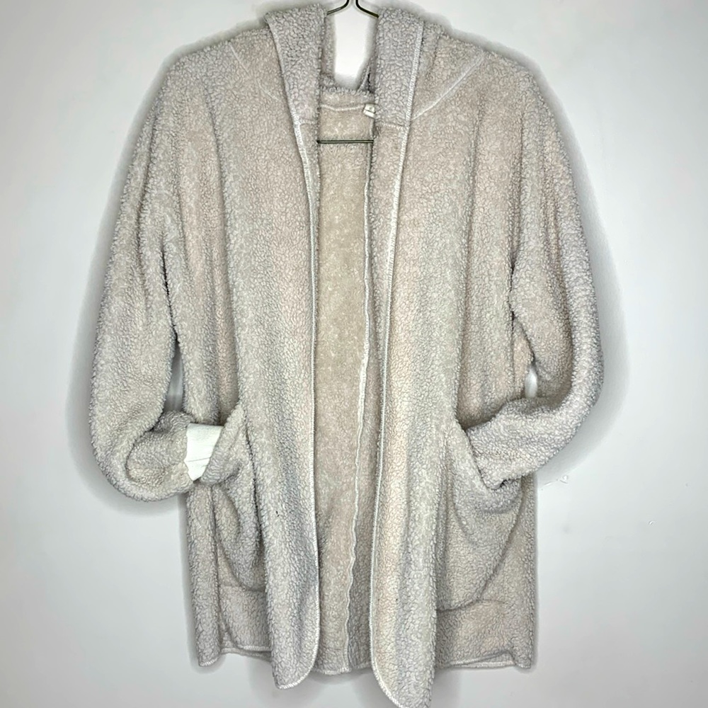 Wishlist | Cream Oversized Puffy Hoodie | Puffy Jacket Coat | Large Pockets M/L